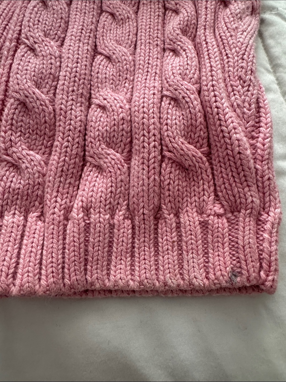L.L. Bean Soft Pink Cable-Knit Button Cardigan - Picture 5 of 7